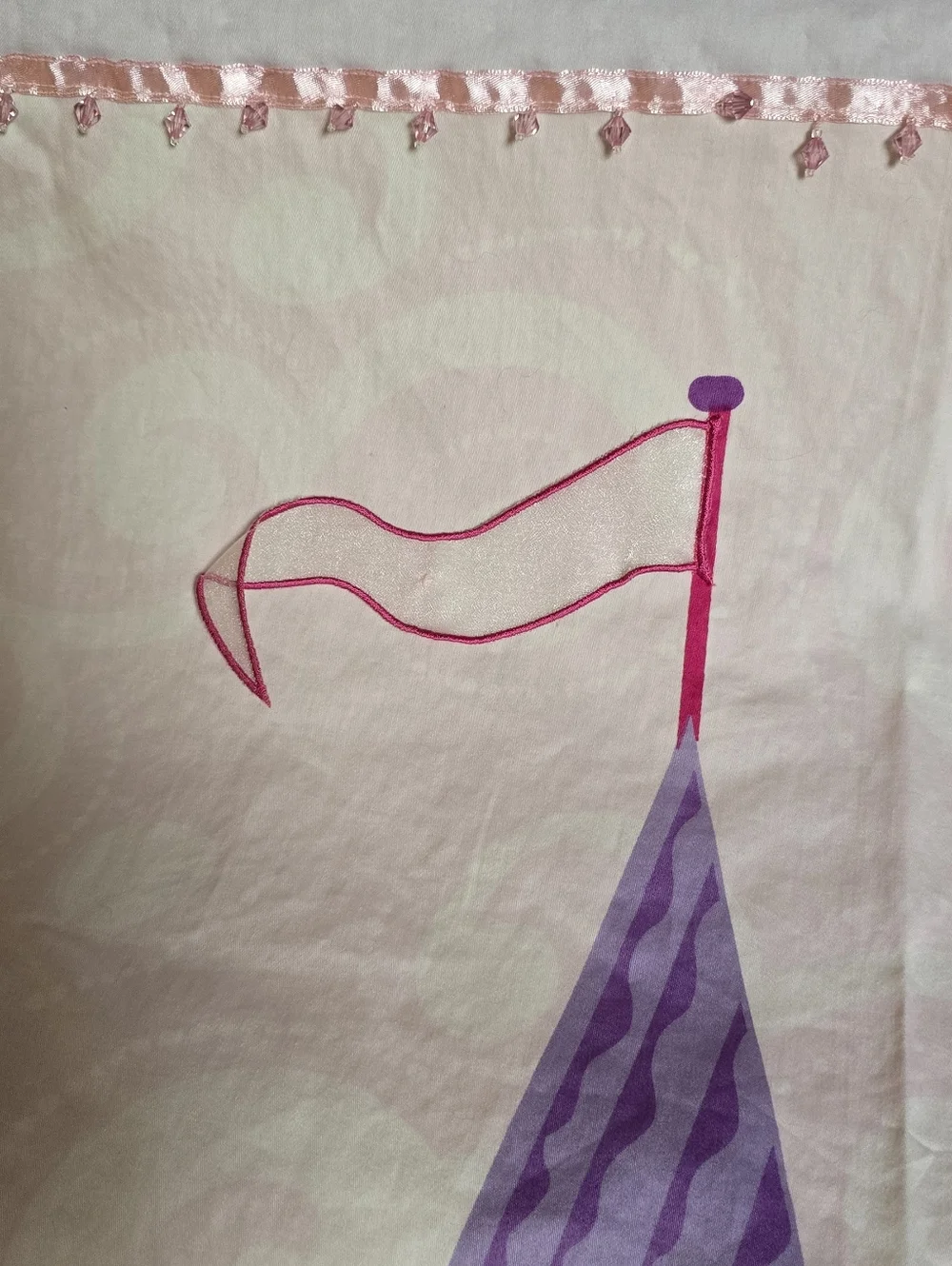 2 Pc Matching Set Pink & Purple Castle Shower Curtain And Bath Mat  - Kids